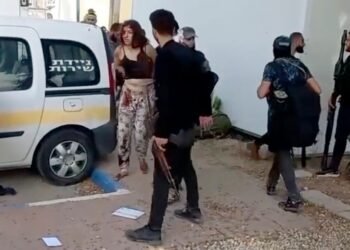 A group representing the families of hostages held in Gaza has released new video footage showing Hamas’ capture of five female Israeli soldiers near the Gaza border on Oct. 7.