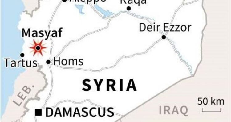 کشته شدن دست‌کم ۱۴ نفر بر اثر حملات هوایی اسرائیل به حومه شهر مصیاف در استان حماه