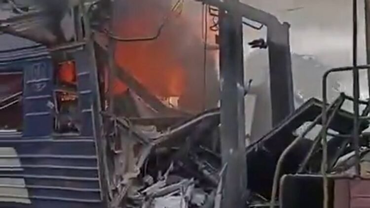 حمله پهپاد روسیه به قطار اوکراینی