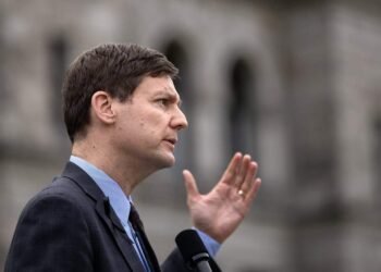 David Eby tours wildfire-ravaged B.C. Interior