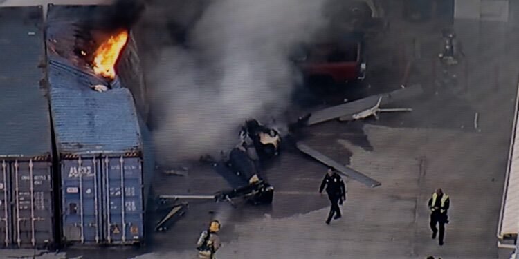 Helicopter Crash Near LA Bus Collision Kills 3