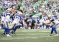 Riders Edge Bombers in OT on Stevens' 3-TD Night